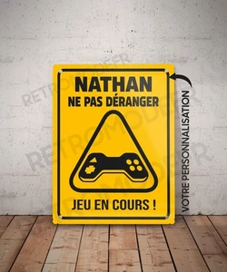 Plaque métal vintage Gaming personnalisé Décoration jeux vidéo gamer avec prénom - Imagen 1 de 4