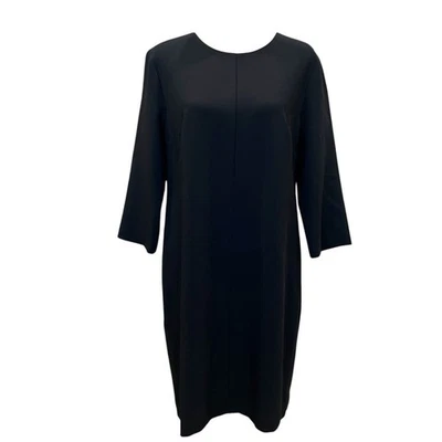 Vestido recto Nic + Zoe negro minimalista crepé clásico manga 3/4 M mediano nuevo sin etiquetas Foto 1 de 4
