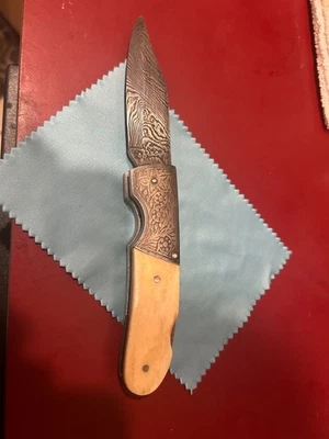  Cuchillos Carpeta Cuchillo Damasco Negro Acabado Inoxidable no es un kershaw Foto 1 de 4