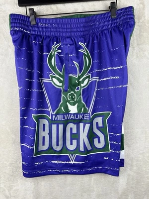 NWT Mitchell & Ness HWC Milwaukee Bucks Jumbotron 3.0 Jersey Shorts Mens XL - Image 1 of 4