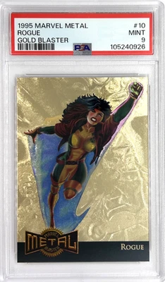 1995 Marvel Metal Rogue Gold Blaster #10 PSA 9 MINT - Image 1 of 2