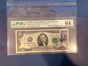 1976 $2 St. Louis – PMG Choice Unc 64 – Fr.1935-H – First Day of Issue - Picture 1 of 2