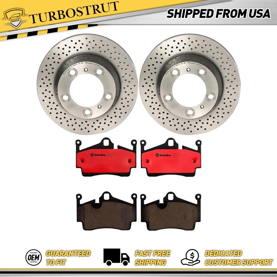 Brembo Rear Brake Rotors Brake Pads Kit fits Porsche Boxster Porsche 2005-2016 - Image 1 of 4