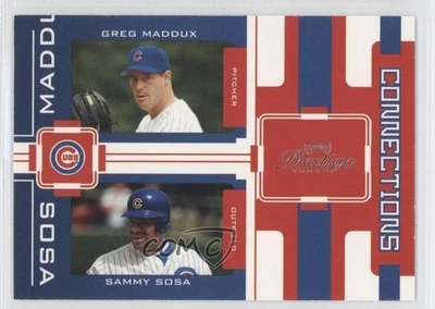 Playoff Prestige Connections 2005 Greg Maddux Sammy Sosa #C-9 Salón de la fama Foto 1 de 2