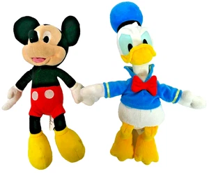 Disney Mickey Mouse & Donald Duck Plush Toy Pair Just Play 10″ Soft Stuffed - Picture 1 of 11
