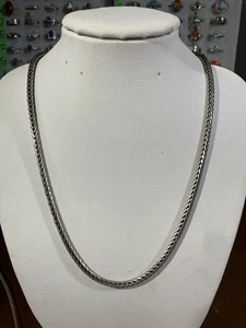 Ann king Rounded Braided Link, 925 Sterling Silver Chain, 24” Large Spring Clasp - Bild 1 von 7