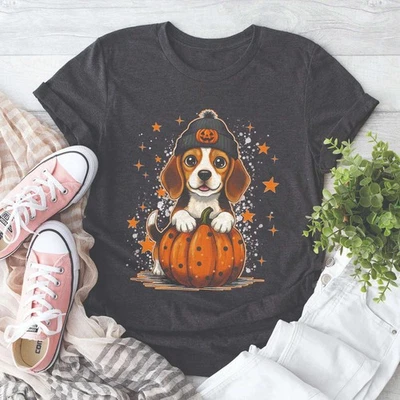 Camisa Beagle Otoño Calabaza Halloween Perro, Camiseta Otoño Acción de Gracias Amante del Perro Foto 1 de 3