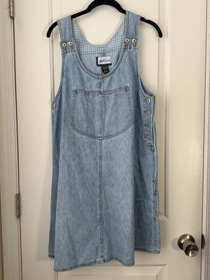 Vestido babero vintage Express azul denim jersey para mujer grande Foto 1 de 4