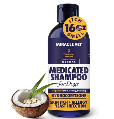 MIRACLE VET Medicated Dog Shampoo for Itchy Skin Relief - Yeast Infection colorless