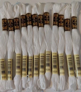 12x Snow White DMC B5200 6 Strand Cotton Embroidery Floss 100% Quality floss new - Picture 1 of 1