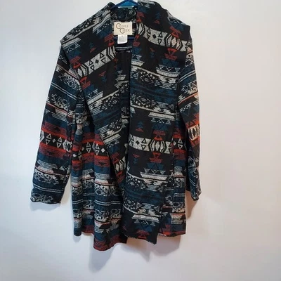 Womens Aztec Shacket Hooded Size S - Image 1 of 4