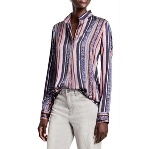 NIC AND ZOE Animal Print Indigo Multi Stripe Print Button Up Shirt Top 2X - Picture 1 of 5