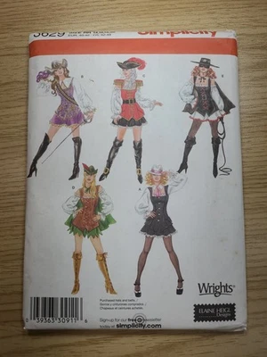 Simplicity Pattern 3629 Sz 14-20 Sexy Pirate Gangster Cowgirl Costume Cosplay - Image 1 of 4