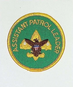 BSA Assistant Patrol Leader Position Patch Green Twill Gold Border - Picture 1 of 3