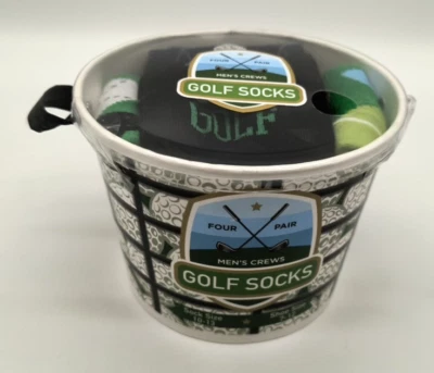 Calcetines de golf en un cubo para hombre talla 7-12, calcetín talla 10-13 (4 pares) Foto 1 de 4