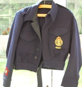 Post WW2 Civil Defence Corps Woman's Battledress /Jacket Size 15 Welfare Patches - Picture 1 of 7