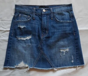 Flying Monkey Blue Faded Distressed Mini Jean Skirt Women's Size: 24 - Picture 1 of 3