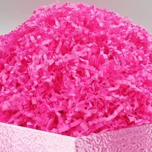 Crinkle Cut Paper Shred - Rose Red Color Gift Basket & Box Filler Raffia Gras... - Picture 1 of 9