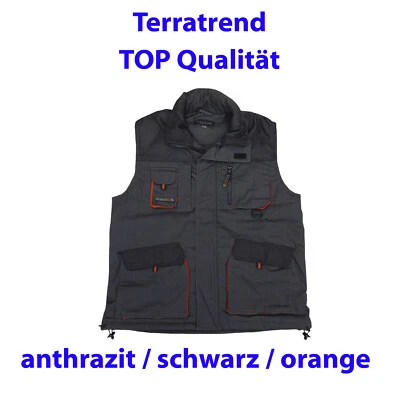 TERRATREND GERMANY Berufskleidung Arbeitsweste Winterweste Cargo anthrazit Größe S (48)-7XL (66) _