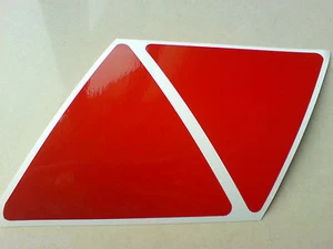 REFLECTIVE TRIANGLES Motorbike Caravan Motorhome Trailer Stickers 2 off 95mm - Picture 1 of 1