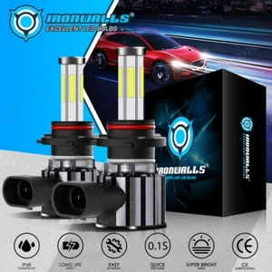 6-Sides 9005 LED Headlight Super Bright Bulbs White 6000K 1500000LM High/Low 2x - Picture 1 of 12