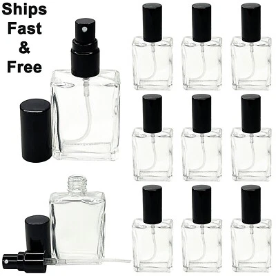 15 мл 0,50 унц духи квадратный стеклянный спрей флакон деканты черный распылители заправляемый - Изображение 1 из 4
