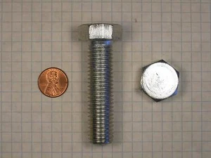 HEX TAP BOLT #(5/8"-11) x 2-1/2" STEEL, FULLY THREADED, ZINC-PLATED - Picture 1 of 1