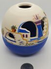 Globe de poterie mexicaine, village. Bougie lumineuse, art populaire, lampe à thé 2 pièces 