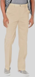 Savane Ultimate Performance Chino Pants Flat Front 42x34 Khaki Stretch NWT B63 - Picture 1 of 1