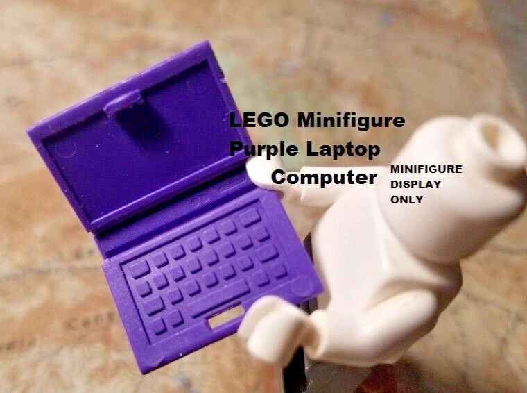 LEGO Minifigure Laptop Purple Friends Miniature School Computer Gear Tool - Image 1 of 1