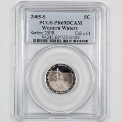 2005 S Western Waters Jefferson Nickel  PCGS Proof 69 Deep Cameo 5 Cent US Coin - Image 1 of 2