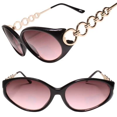 Старый запас 90-х классический подлинный винтажный женщин Cat глаз черный и розовый солнцезащитные очки - Изображение 1 из 3