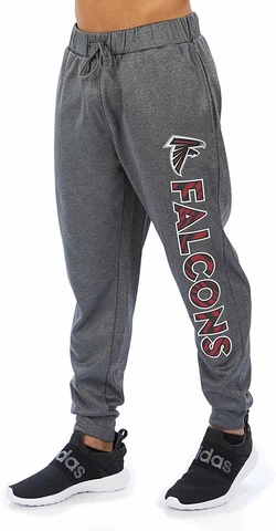 Zubaz NFL Mens Atlanta Falcons Gameday Zebra Wordmark Poly Fleece Jogger Pant Cover