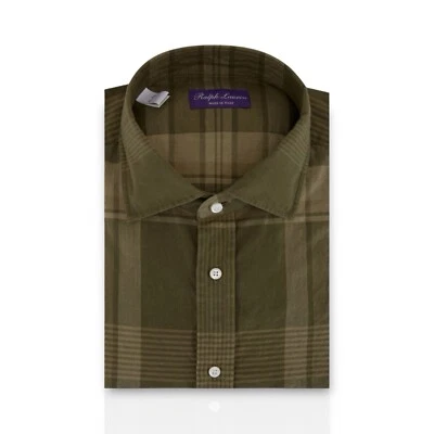 Camisa Ralph Lauren Etiqueta Púrpura Granja Oliva Cuadros Talla L Foto 1 de 4