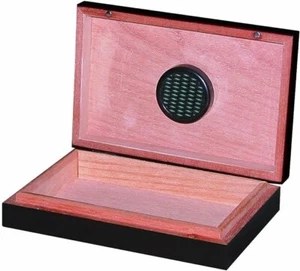 Humidor Supreme Pequeño Viaje Humidor de Puros Caja de Madera, Negro - Almacenamiento de 5 Puros - Imagen 1 de 1