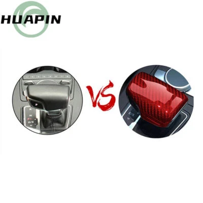 Cubierta de perilla de cambio de marchas de fibra de carbono roja para Audi A4 S4 A5 S5 RS4 RS5 LH 2017-2022 Foto 1 de 4