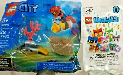 2 LEGO Set LOT    30370 City Ocean Diver   &   UniKitty  blind pack   NEW - Image 1 of 4