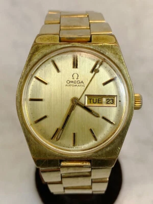 Vintage OMEGA Geneve Automatic 14K Gold Plated Watch. 17 Jewels 1020 Cal. SWISS - Image 1 of 4