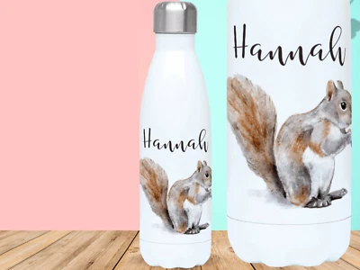 Eichhörnchen Trinkflasche | Personalisierte Geschenke für Eichhörnchenliebhaber - Bild 1 von 4