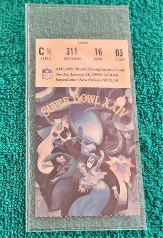 SUPER BOWL XXIV (24)  TICKET STUB   DENVER VS SAN FRANCISCO Cover