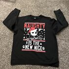 Disney The Nightmare Before Christmas  NAUGHTY IS THE NEW NICE Crew Sweater XL