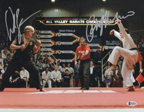 RALPH MACCHIO WILLIAM ZABKA SIGNED KARATE KID AUTOGRAPH 11X14 PHOTO BECKETT 1 Cover