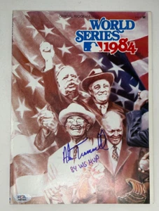 Alan Trammell Firmato 1984 World Series Programma Ufficiale 84 WS MVP Insc PSA 999 - Foto 1 di 3