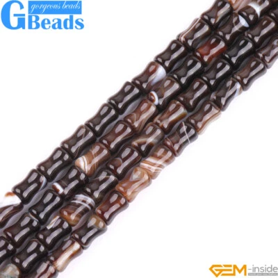 Agata natural aventurina bambú forma nudo dijes cuentas joyería 15" 20-30 un. Foto 1 de 4