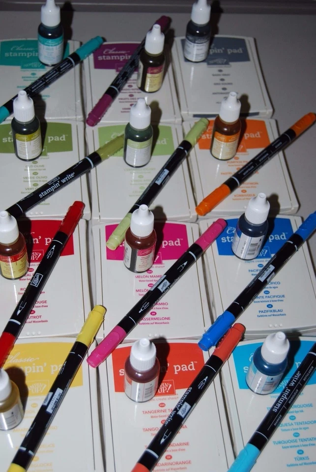 STAMPIN UP! Almohadillas clásicas de espuma de tinta con recambios de tinta y marcadores que elijas usadas Foto 1 de 1