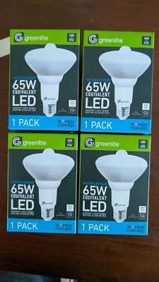 4 Pack Greenlite Motion Sensor LED 8W = 65W BR30 Floodlight Bulbs - Image 1 of 2