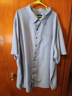 Men's 5X HB Harbor Bay Blue Short Sleeve Button Down Shirt - Image 1 of 4