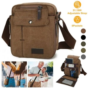 US Unisex Casual Crossbody Bag adjustable Canvas Tote Shoulder Handbag Messenger - Picture 1 of 34