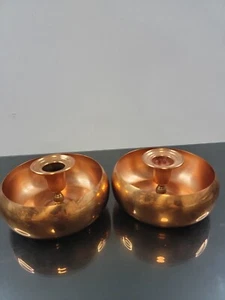 Vintage Coppercraft Guild Taunton Mass Candle Holder 4.5" Set of 2 - Picture 1 of 7