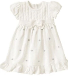 New Girls 3T Gymboree “SNOWFLAKE SHIMMER” Cotton+ Off-White Silver Sweater DRESS - Picture 1 of 1
